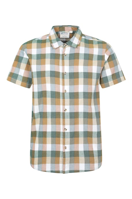 'Weekender' Men's Short Sleeve Shirt 100% Cotton Lightweight Breathable Top Orange - Image 5