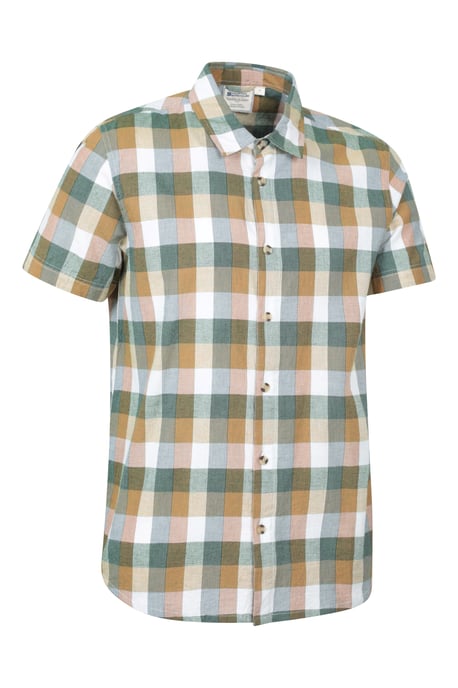 'Weekender' Men's Short Sleeve Shirt 100% Cotton Lightweight Breathable Top Orange - Image 6