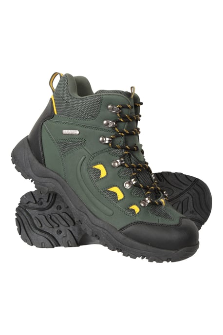 'Adventurer' Men's IsoDry Boots Cushioned Footbed Breathable Waterproof Hiking Shoes Green - Image 1