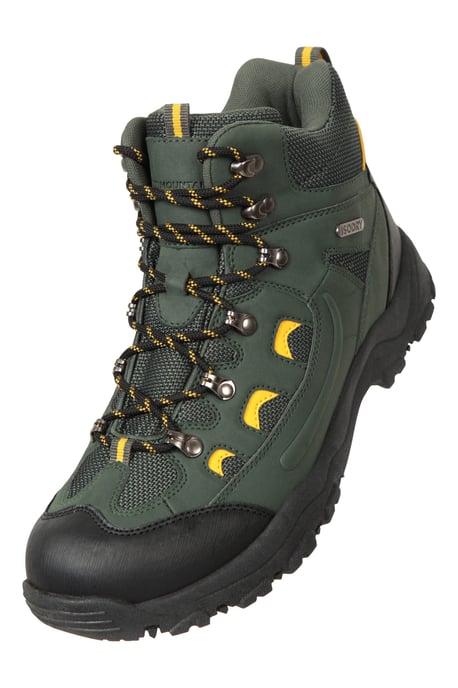 'Adventurer' Men's IsoDry Boots Cushioned Footbed Breathable Waterproof Hiking Shoes Green - Image 6