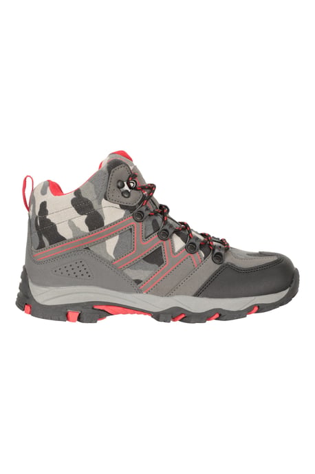 'Oscar'' Kids Walking Boots Suede Mesh Upper Cushioned Hiking Everyday Shoes Camouflage - Image 2