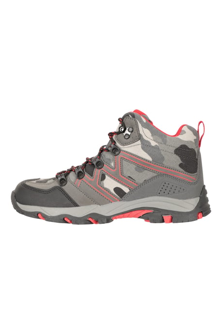 'Oscar'' Kids Walking Boots Suede Mesh Upper Cushioned Hiking Everyday Shoes Camouflage - Image 5