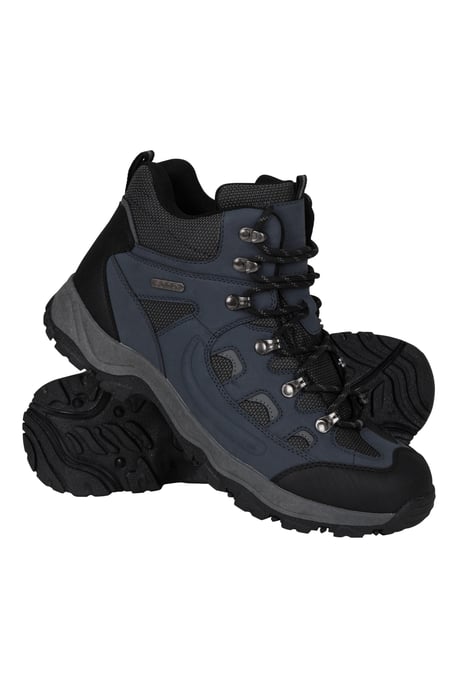'Adventurer' Men's IsoDry Boots Cushioned Footbed Breathable Waterproof Hiking Shoes Navy - Image 1