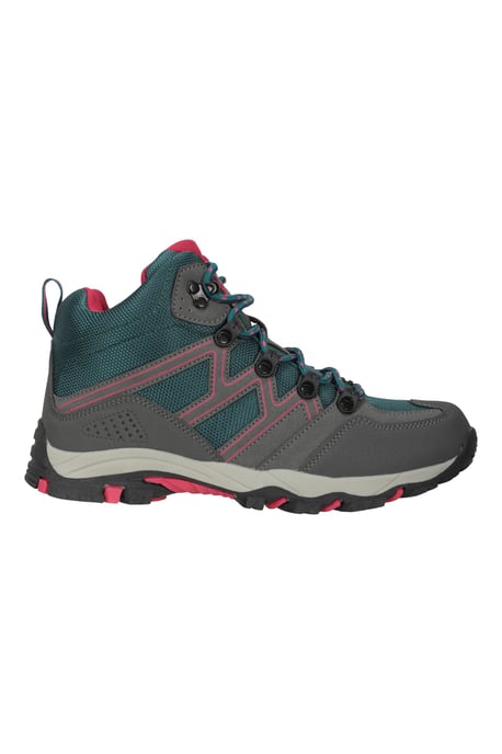 'Oscar'' Kids Walking Boots Suede Mesh Upper Cushioned Hiking Everyday Shoes Teal - Image 2