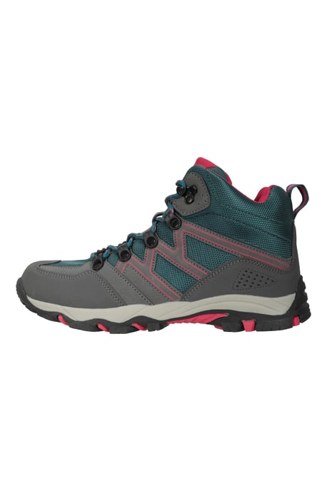 'Oscar'' Kids Walking Boots Suede Mesh Upper Cushioned Hiking Everyday Shoes Teal - Image 5