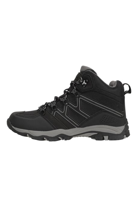 'Oscar'' Kids Walking Boots Suede Mesh Upper Cushioned Hiking Everyday Shoes Black - Image 5