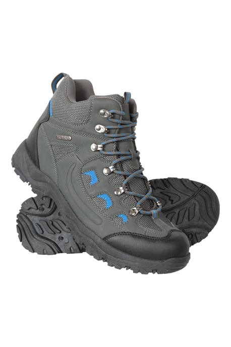 'Adventurer' Men's IsoDry Boots Cushioned Footbed Breathable Waterproof Hiking Shoes Dark Grey - Image 1