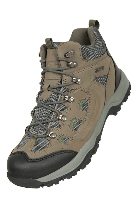 'Adventurer' Men's IsoDry Boots Cushioned Footbed Breathable Waterproof Hiking Shoes Khaki - Image 6