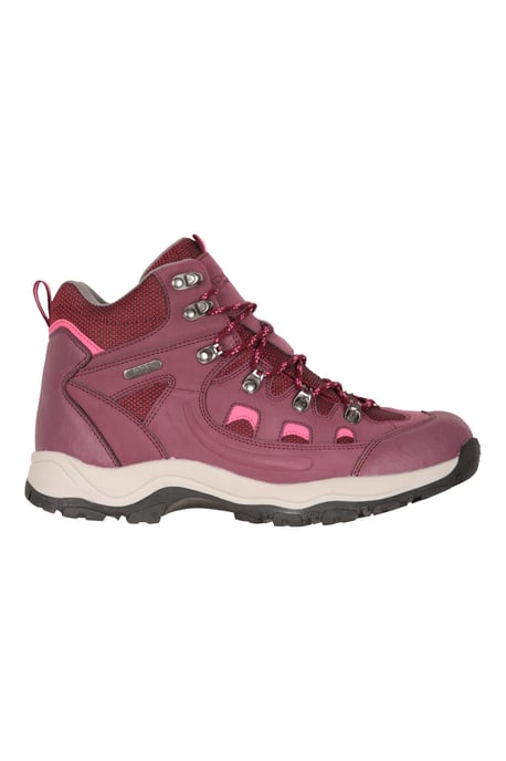 'Adventurer' Women's Waterproof Rain Boots Cushioned Footbed Mesh Lining Trail Trekking Wellies Burgundy - Image 2