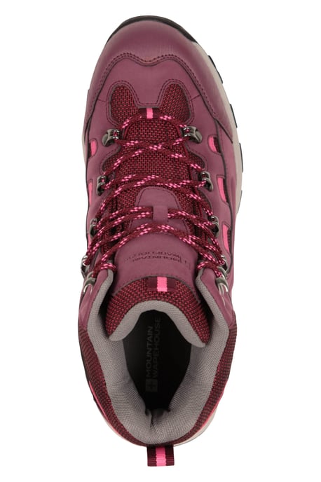 'Adventurer' Women's Waterproof Rain Boots Cushioned Footbed Mesh Lining Trail Trekking Wellies Burgundy - Image 5