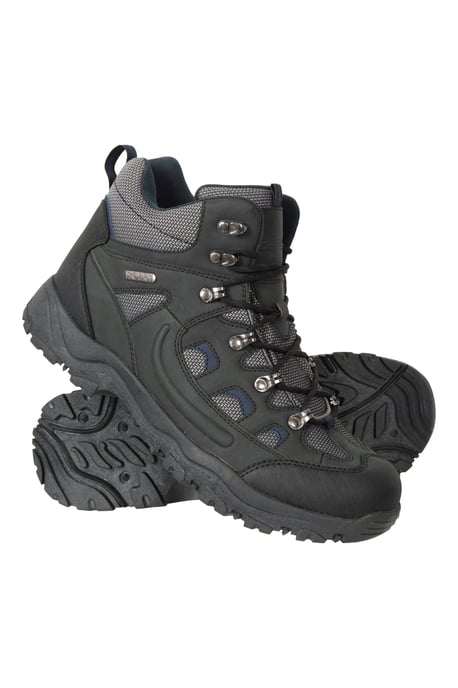 'Adventurer' Men's IsoDry Boots Cushioned Footbed Breathable Waterproof Hiking Shoes Black - Image 1