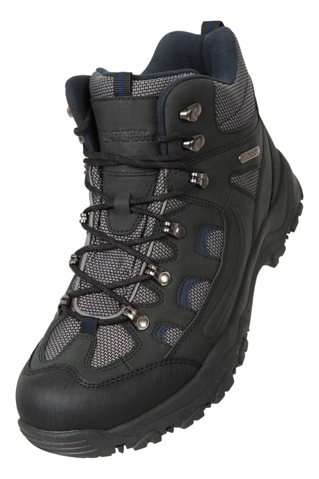 'Adventurer' Men's IsoDry Boots Cushioned Footbed Breathable Waterproof Hiking Shoes Black - Image 6