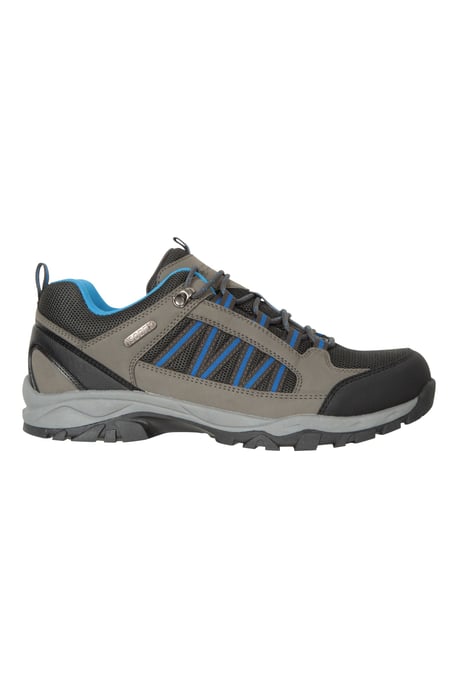 'Path' Men's Walking Shoes Cushioned Footbed Mesh Lining Waterproof Comfy Trail Trekking Trainers Dark Grey - Image 2