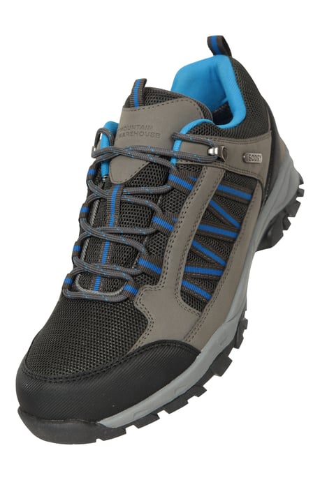 'Path' Men's Walking Shoes Cushioned Footbed Mesh Lining Waterproof Comfy Trail Trekking Trainers Dark Grey - Image 6