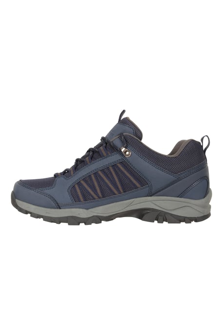 'Path' Men's Walking Shoes Cushioned Footbed Mesh Lining Waterproof Comfy Trail Trekking Trainers Navy - Image 4