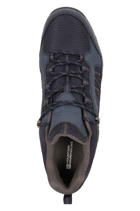 'Path' Men's Walking Shoes Cushioned Footbed Mesh Lining Waterproof Comfy Trail Trekking Trainers Navy - Image 5