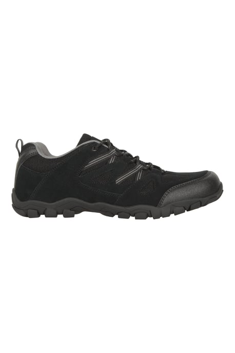 Men's Walking Shoes Suede Mesh Upper Rubber Outsole Everyday Footwear Black - Image 2