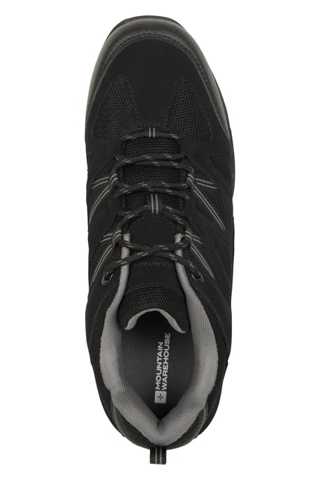Men's Walking Shoes Suede Mesh Upper Rubber Outsole Everyday Footwear Black - Image 6