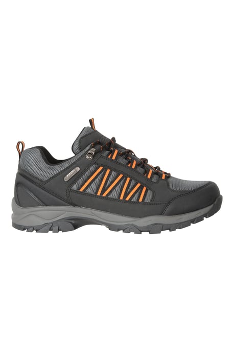 'Path' Men's Walking Shoes Cushioned Footbed Mesh Lining Waterproof Comfy Trail Trekking Trainers Black - Image 2