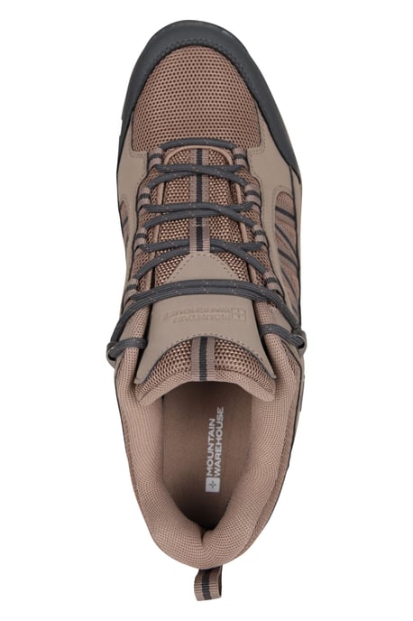'Path' Men's Walking Shoes Cushioned Footbed Mesh Lining Waterproof Comfy Trail Trekking Trainers Beige - Image 5