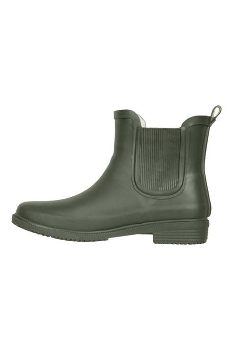 Women's Rubber Ankle Wellies EVA Footbed Waterproof Winter Boots Khaki - Image 4