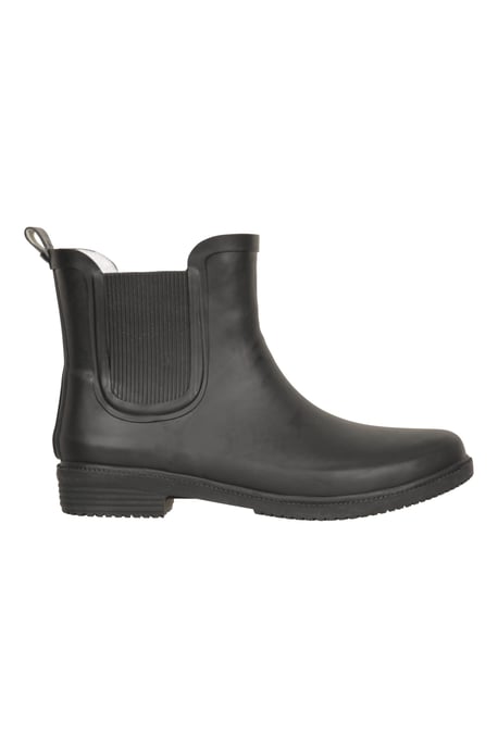 Women's Rubber Ankle Wellies EVA Footbed Waterproof Winter Boots Black - Image 2
