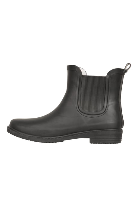 Women's Rubber Ankle Wellies EVA Footbed Waterproof Winter Boots Black - Image 4