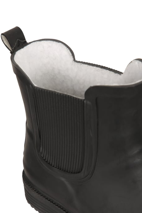 Women's Rubber Ankle Wellies EVA Footbed Waterproof Winter Boots Black - Image 6