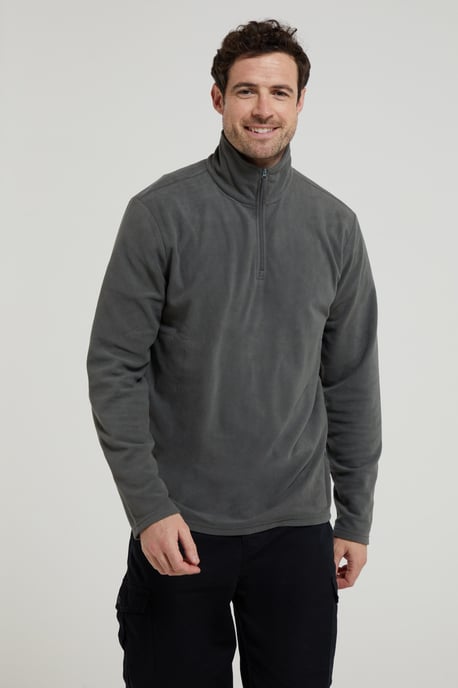'Camber II' Men's Half Zip Fleece Top Antipill Breathable Casual Winter Sweater Dark Grey - Image 2