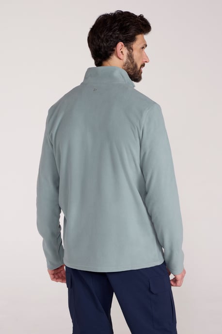 'Camber II' Men's Half Zip Fleece Top Antipill Breathable Casual Winter Sweater Pale Green - Image 3