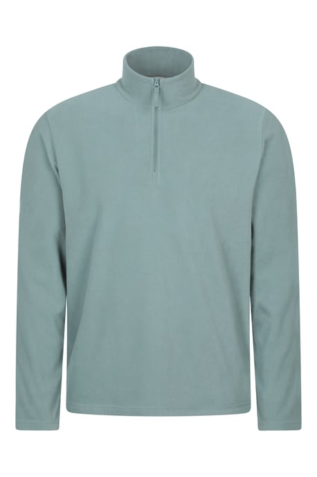 'Camber II' Men's Half Zip Fleece Top Antipill Breathable Casual Winter Sweater Pale Green - Image 5