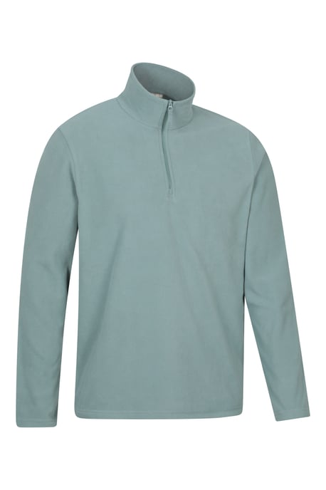 'Camber II' Men's Half Zip Fleece Top Antipill Breathable Casual Winter Sweater Pale Green - Image 6