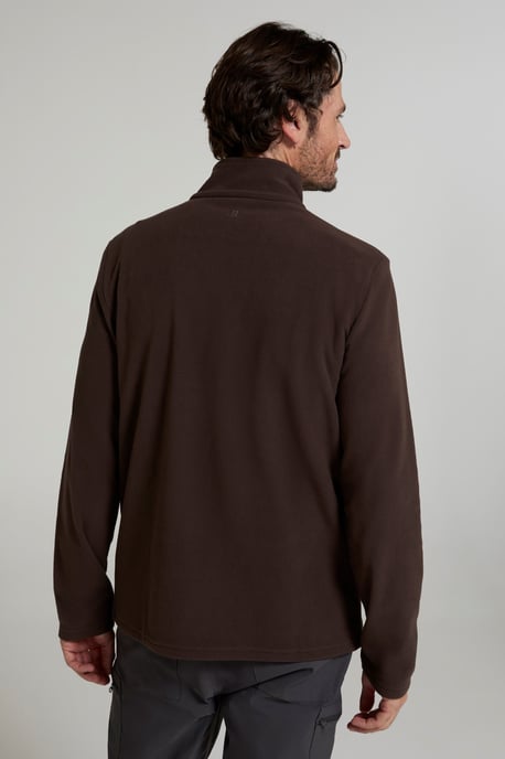 'Camber II' Men's Half Zip Fleece Top Antipill Breathable Casual Winter Sweater Brown - Image 3