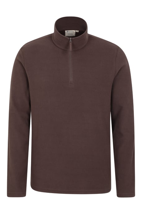 'Camber II' Men's Half Zip Fleece Top Antipill Breathable Casual Winter Sweater Brown - Image 5
