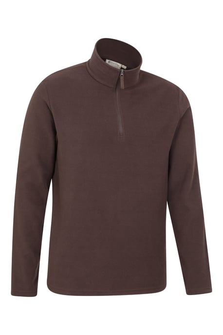 'Camber II' Men's Half Zip Fleece Top Antipill Breathable Casual Winter Sweater Brown - Image 6