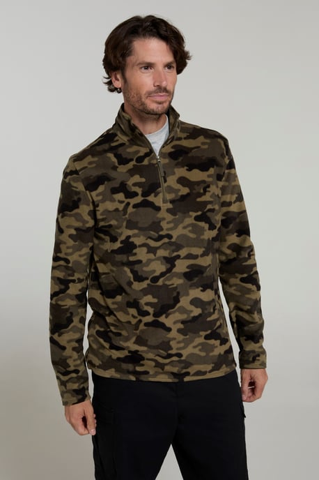 'Camber II' Men's Half Zip Fleece Top Antipill Breathable Casual Winter Sweater Camouflage - Image 2