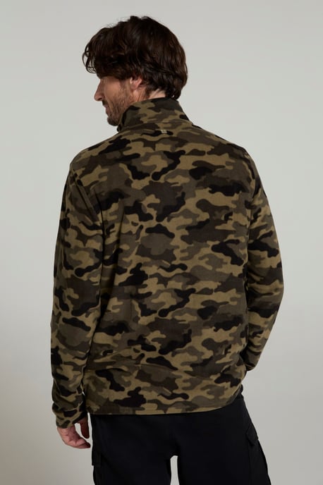 'Camber II' Men's Half Zip Fleece Top Antipill Breathable Casual Winter Sweater Camouflage - Image 3