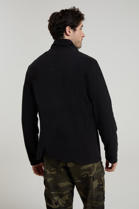 'Camber II' Men's Half Zip Fleece Top Antipill Breathable Casual Winter Sweater Black - Image 4