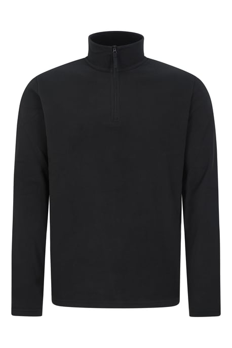 'Camber II' Men's Half Zip Fleece Top Antipill Breathable Casual Winter Sweater Black - Image 5