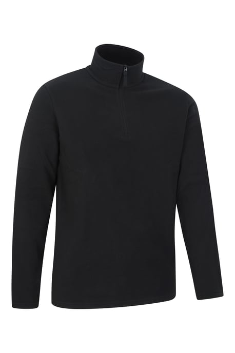 'Camber II' Men's Half Zip Fleece Top Antipill Breathable Casual Winter Sweater Black - Image 6