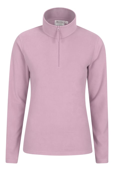 'Camber' Women's Striped Fleece Top Half Zip Quick Dry Breathable Sweater Light Pink - Image 2