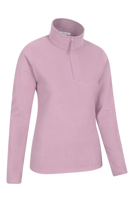 'Camber' Women's Striped Fleece Top Half Zip Quick Dry Breathable Sweater Light Pink - Image 3