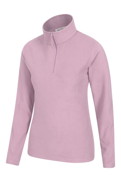 'Camber' Women's Striped Fleece Top Half Zip Quick Dry Breathable Sweater Light Pink - Image 4
