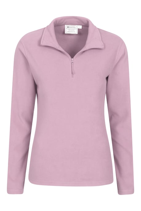 'Camber' Women's Striped Fleece Top Half Zip Quick Dry Breathable Sweater Light Pink - Image 5