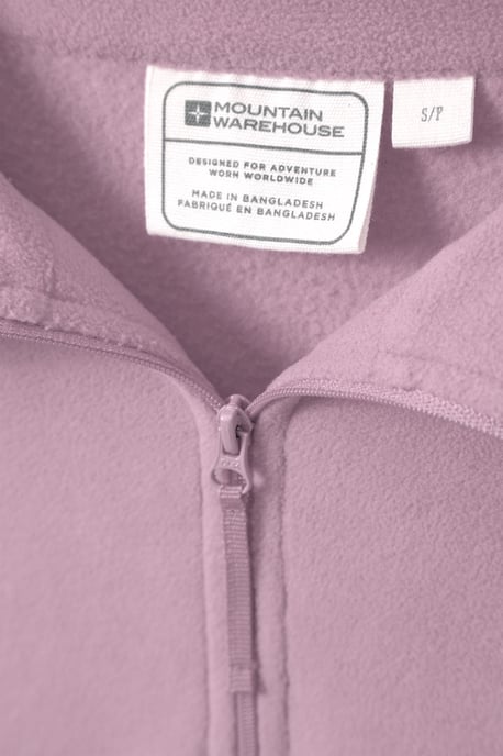 'Camber' Women's Striped Fleece Top Half Zip Quick Dry Breathable Sweater Light Pink - Image 6