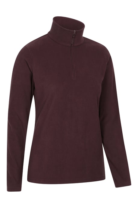 'Camber' Women's Striped Fleece Top Half Zip Quick Dry Breathable Sweater Brown - Image 3