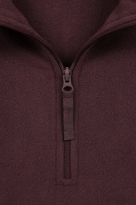 'Camber' Women's Striped Fleece Top Half Zip Quick Dry Breathable Sweater Brown - Image 6