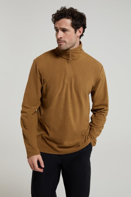 'Camber II' Men's Half Zip Fleece Top Antipill Breathable Casual Winter Sweater Mustard - Image 2