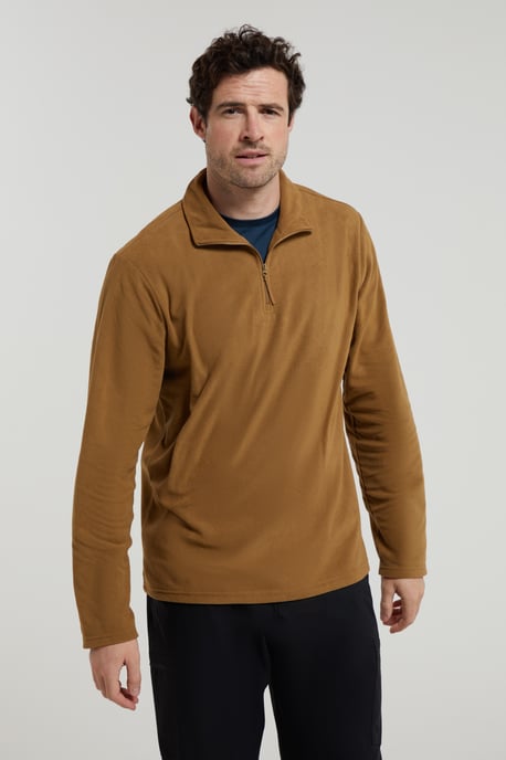 'Camber II' Men's Half Zip Fleece Top Antipill Breathable Casual Winter Sweater Mustard - Image 3