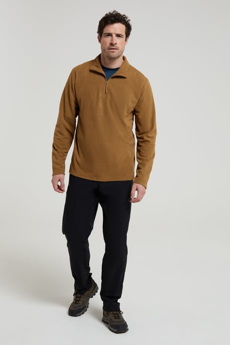 'Camber II' Men's Half Zip Fleece Top Antipill Breathable Casual Winter Sweater Mustard - Image 5